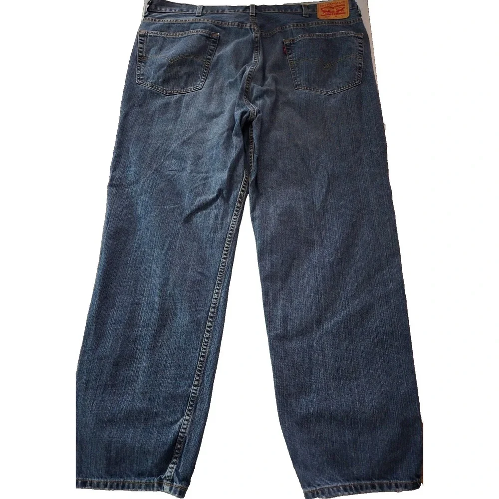 Levi's 550 Relaxed Fit Straight Blue Denim Jeans Rugged Mens‎ Sz 42 x 29